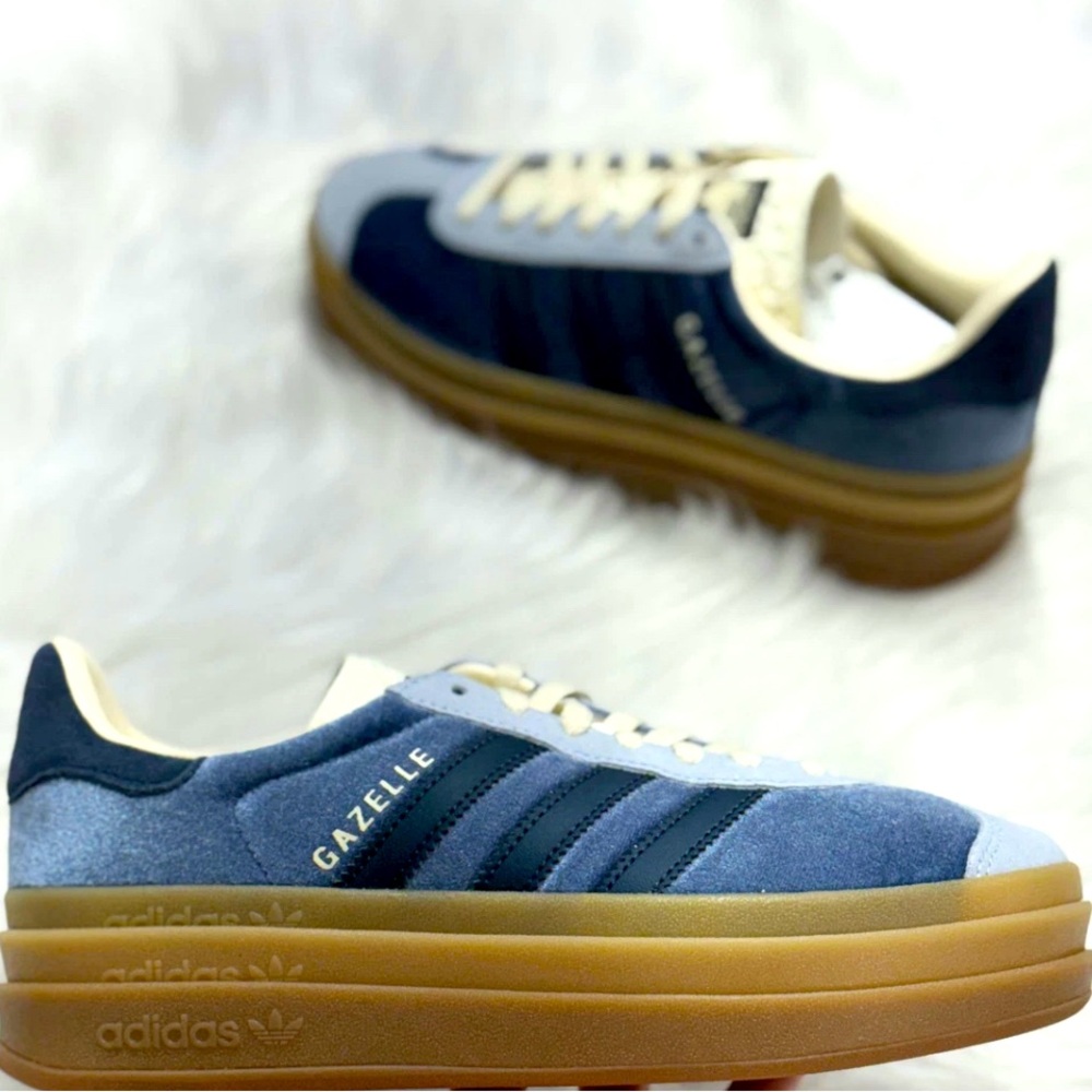 **RARE & NEW** Adidas Gazelle Bold “Preloved Ink” Velvet Womens JQ5144
